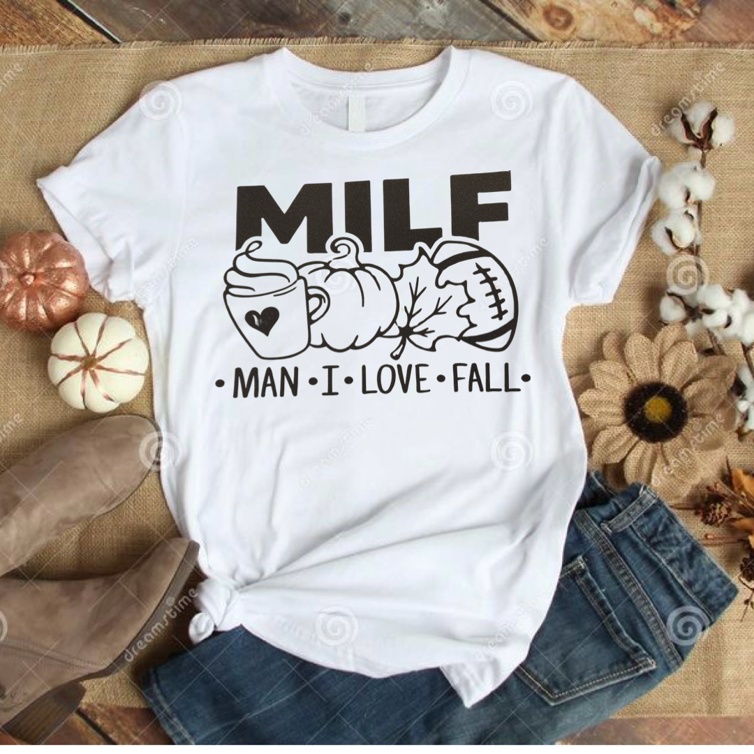MILF Man I love Fall coffee pumpkin leaves football