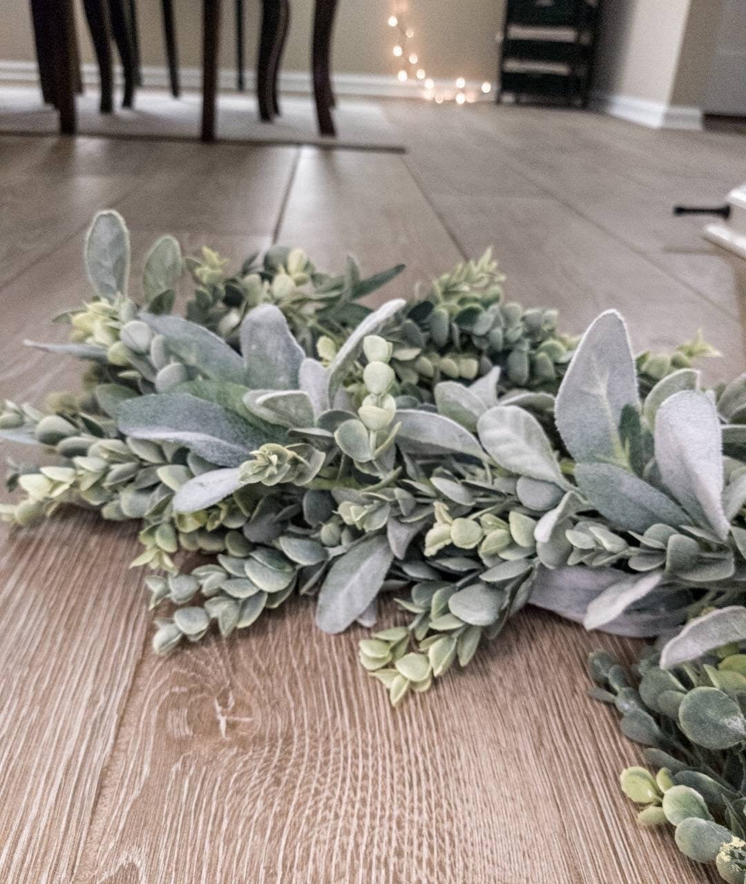 Faux Eucalyptus & Lambs Ear Garland, Table Runner, Wreath, Wedding Greenery, Fall Decor, Greenery, Home Decor, Farmhouse, Faux